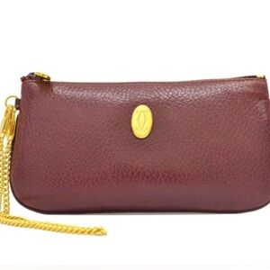 Cartier Pouch Case Wristlet Mini, unbranded Chain included